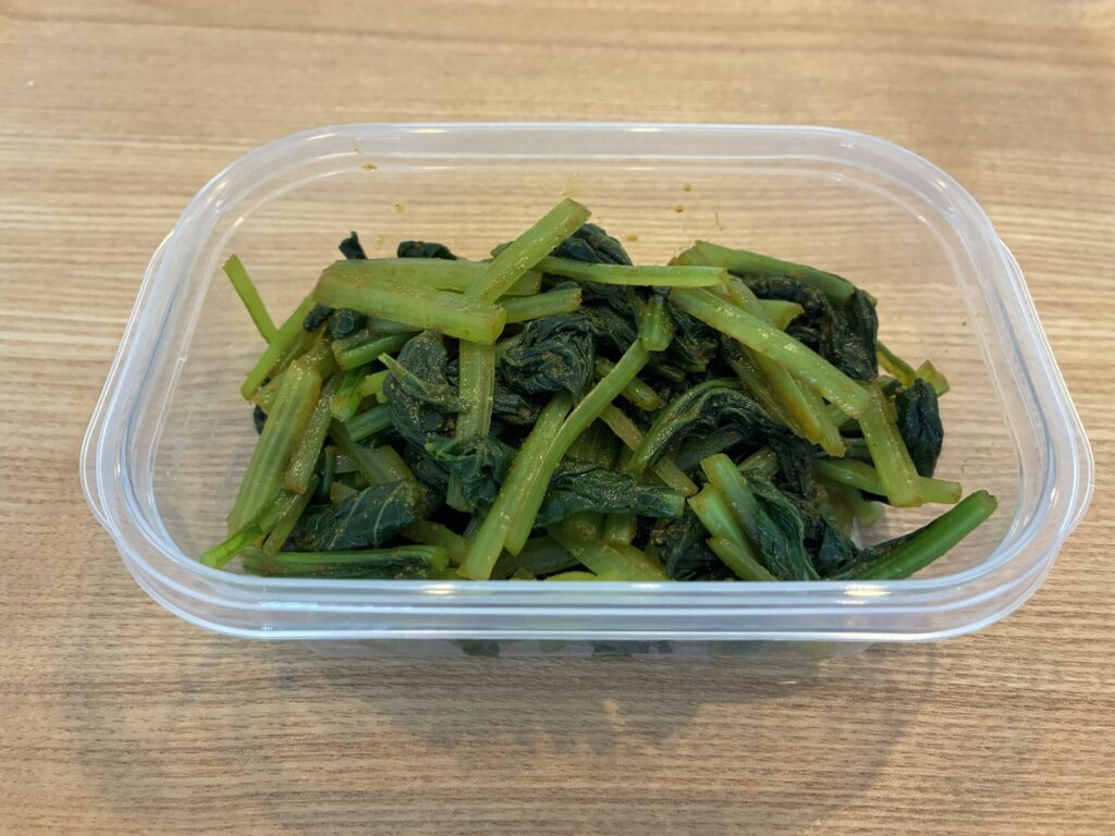 小松菜カレー醤油和え
